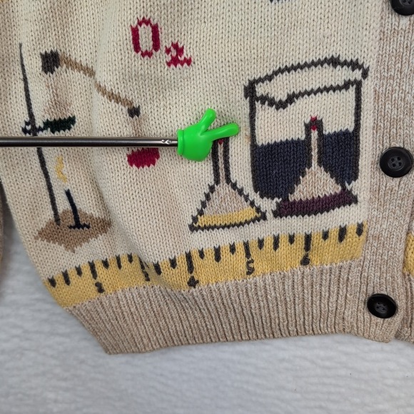 Woolrich Cardigan Sweater Women's Small Teacher School Subjects Ramie Blend - Picture 2 of 10